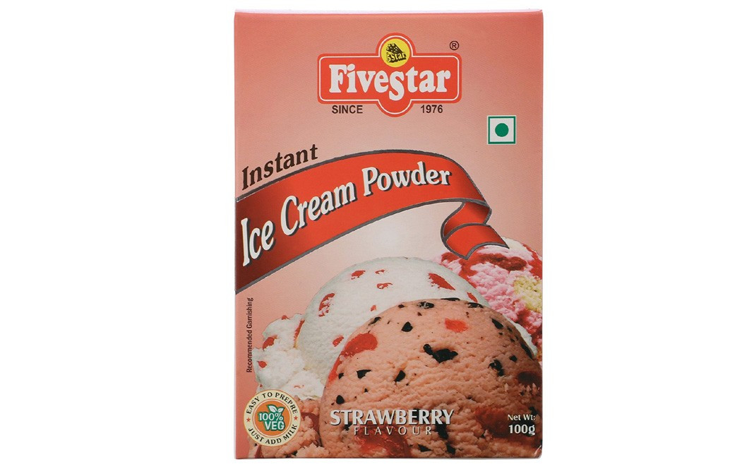 Five Star Instant Ice Cream Powder, Strawberry Flavour   Box  100 grams